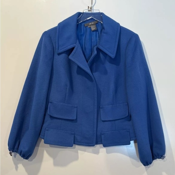 Per Se Blue Cashmere Wool Blazer Jacket Career Womens Size 10 (BR) - Picture 1 of 4